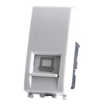 LAN Connector RJ45 1 Module T2 White / Black / Silver Compatible Vimar Plana