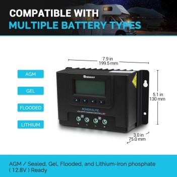 RENOGY ROVER ELITE 40A CONTROLLER DI CARICA SOLARE A MPPT