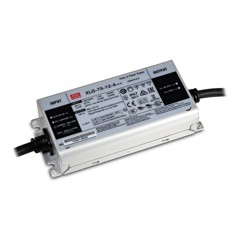MeanWell Power Supply 75W 12V IP67 XLG-75-12A MeanWell Power Supply 75W 12V IP67 XLG-75-12A