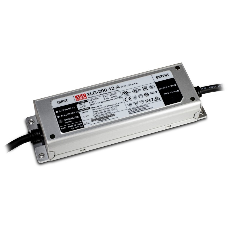 Alimentatore MeanWell 200W 12V IP67 XLG-200-12A su KingLed