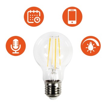 Lampadina Led Smart WiFi A60 Filamento E27 7W 800lm 2700K - Compatibile con