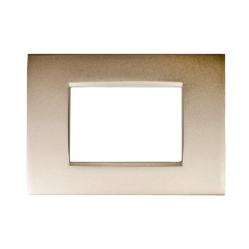 Placca Metallo 3P Champagne T4 compatibil Bticino LivingLight Air CBM7003-6 en