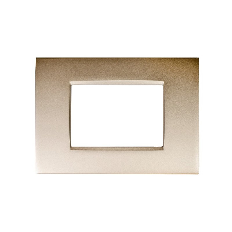Placca Metallo 3P Champagne T4 compatibile Bticino Placca Metallo 3P Champagne T4 compatibile Bticino