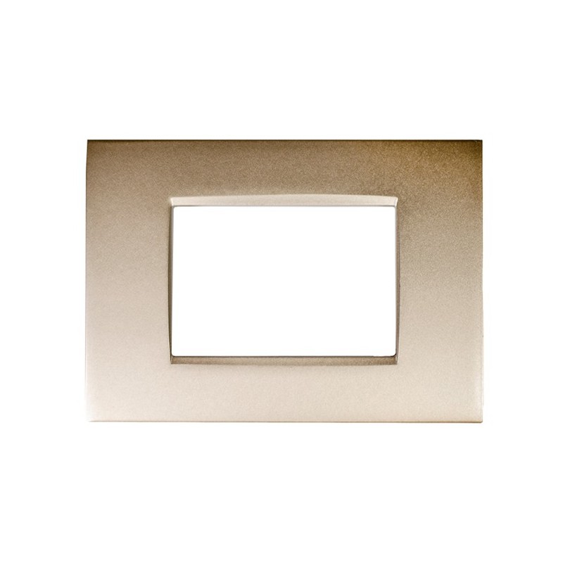 Placca Metallo 3P Champagne T4 compatibil Bticino LivingLight Air CBM7003-6 en