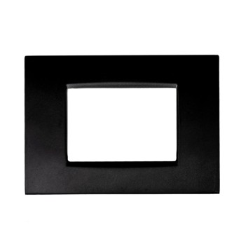 Placca Metallo 3 Moduli Nero T4 compatibile Bticino