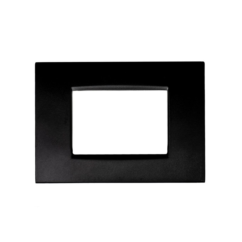 Placca Metallo 3 Moduli Nero T4 compatibile Bticino