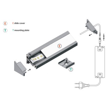 Profilo in Alluminio Angolare CORNER14 per Striscia Led -