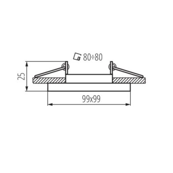 Square Adjustable Recessed Spotlight Holder 80x80 mm Hole - ALREN White