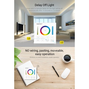 MiBoxer Mi-Light Telecomando da Muro RF RGB+CCT Full Touch