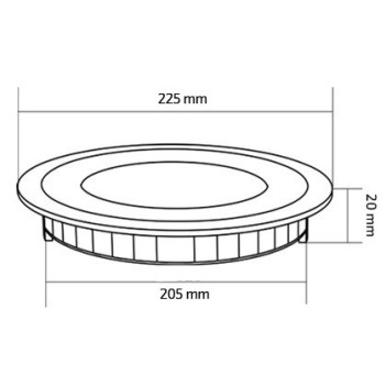 Pannello Led Superslim 18W Foro 205mm Cod LKPS18