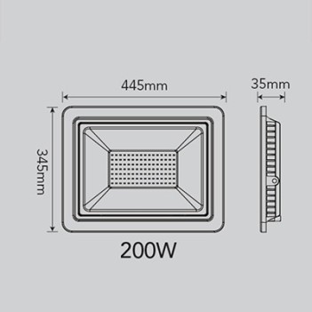 Faro Proiettore Led per Esterno 200W 16000 Lumen IP65 - FSL