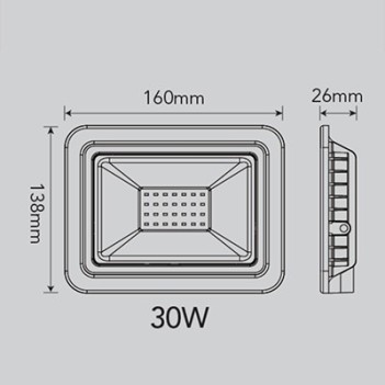 Faro Proiettore Led per Esterno 30W 2400 Lumen IP65 - FSL