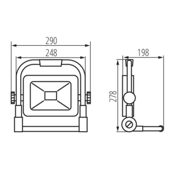 Proiettore a Led Portatile 50W 4000K IP65 Serie STATO su