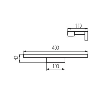 Lampada da Parete 8W 570lm 230V IP44 - ASTEN 40cm Nero su