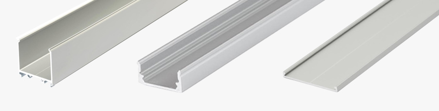 Profilo in Alluminio Piatto Design Classic per Strisce LED - Anodizzato NERO